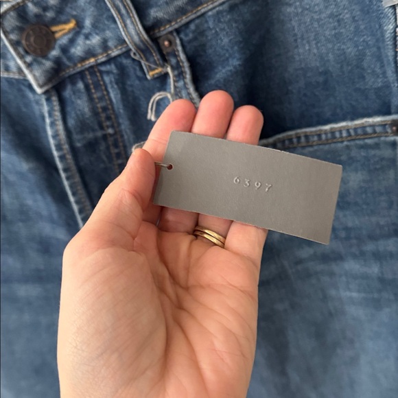 6397 Shorty Jeans Size 26 Bur Tea Wash Button Fly Distressed Ankle Hem - Picture 6 of 15